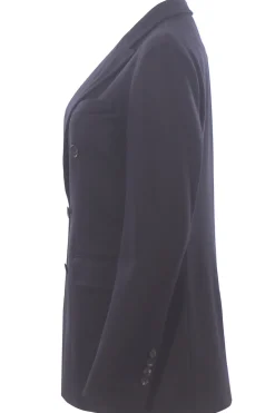 Giacca lunga doppiopetto in lana e cashmere