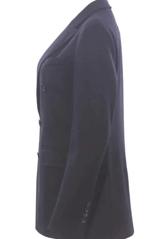 Giacca lunga doppiopetto in lana e cashmere