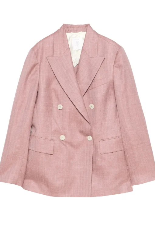 giacca lunga in lana seta e lino softime loropiana