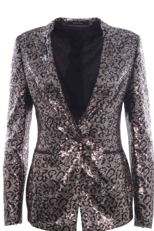 Giacca monopetto con paillettes