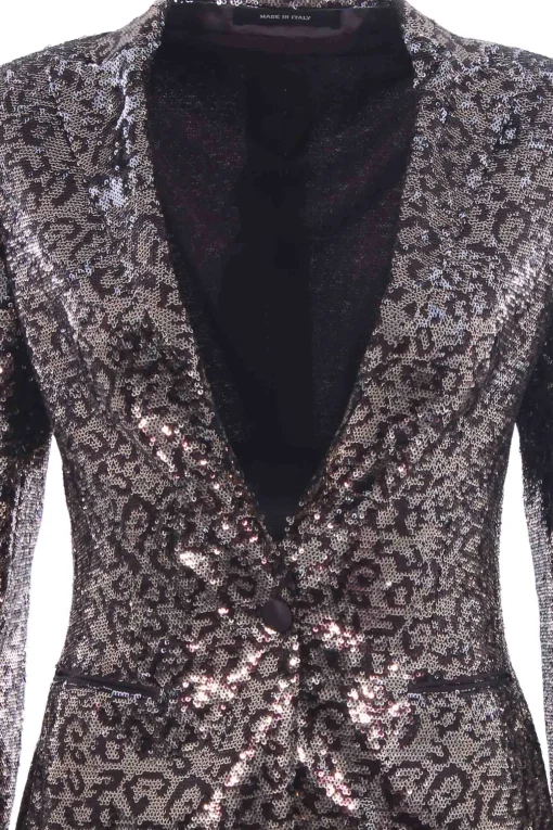 Giacca monopetto con paillettes