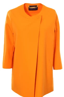 Giaccone in neoprene doppio petto con spacchi