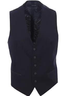 Gilet cerimonia in lana con dettagli raso