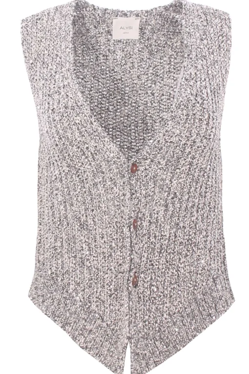 Gilet paillettes tricot