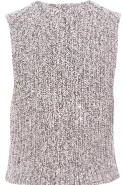 Gilet paillettes tricot