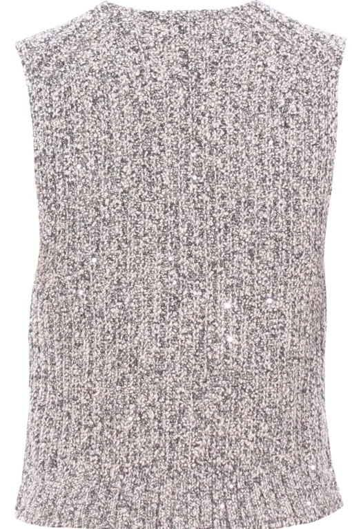 Gilet paillettes tricot
