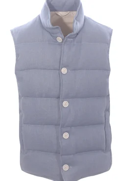 gilet piumino in lino