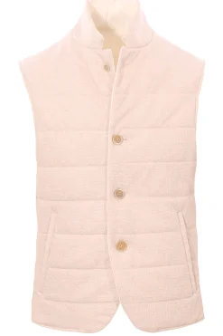 gilet reversibile in lino e cotone