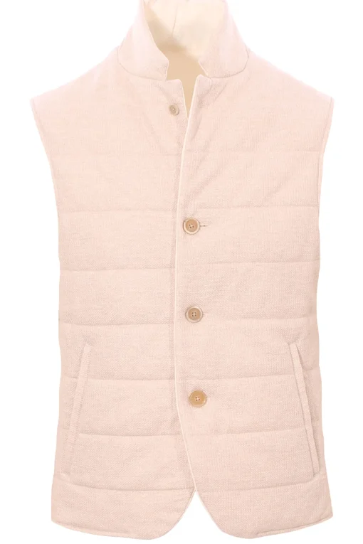 gilet reversibile in lino e cotone