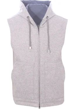 gilet reversibile in tecno cashmere e nylon