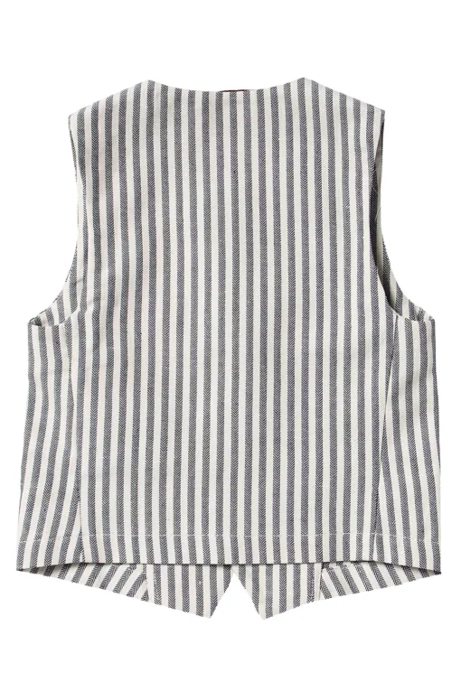 Gilet rigato in cotone e lino