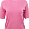Girocollo manica corta in seta e cashmere