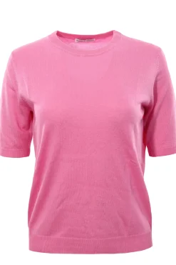 Girocollo manica corta in seta e cashmere