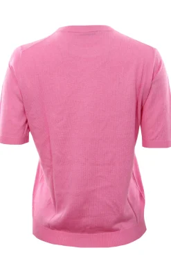 Girocollo manica corta in seta e cashmere