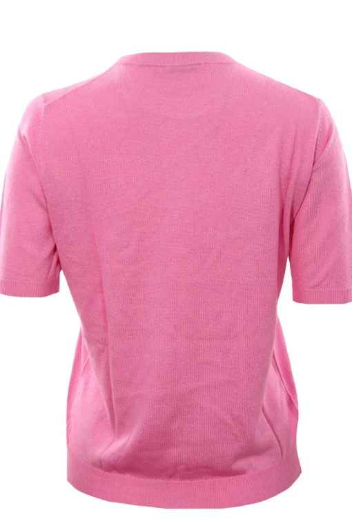 Girocollo manica corta in seta e cashmere