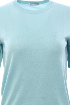 Girocollo manica corta in seta e cashmere