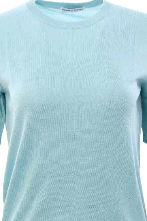 Girocollo manica corta in seta e cashmere