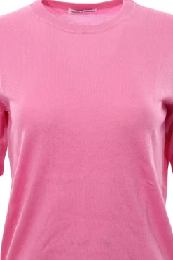 Girocollo manica corta in seta e cashmere