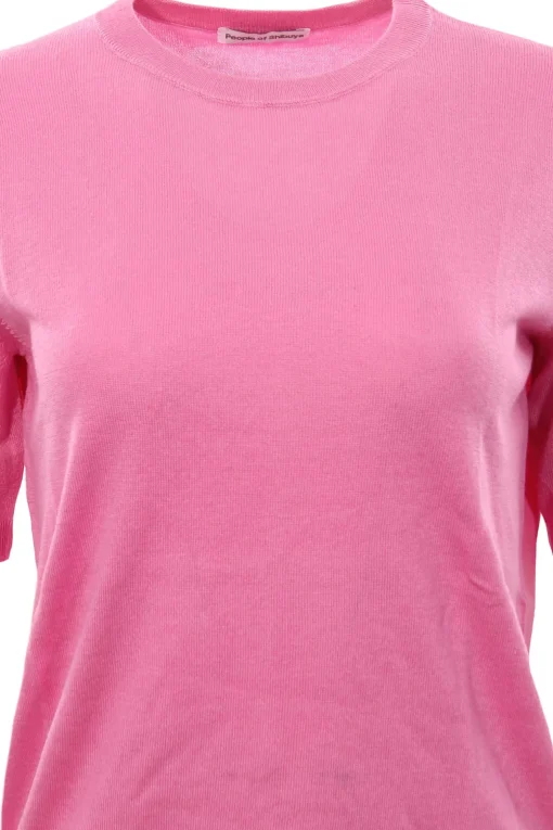 Girocollo manica corta in seta e cashmere