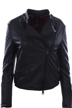Giubbino chiodo in pelle con borchie