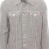 giubbino in denim di lino