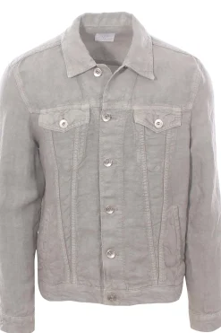 giubbino in denim di lino