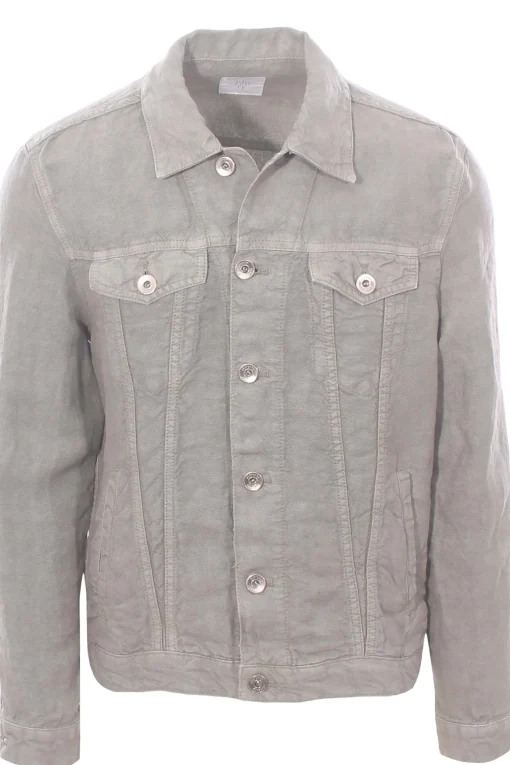 giubbino in denim di lino