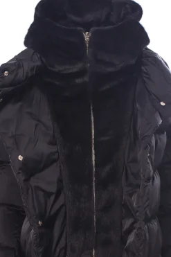 Giubbino in raso e lady faux fur