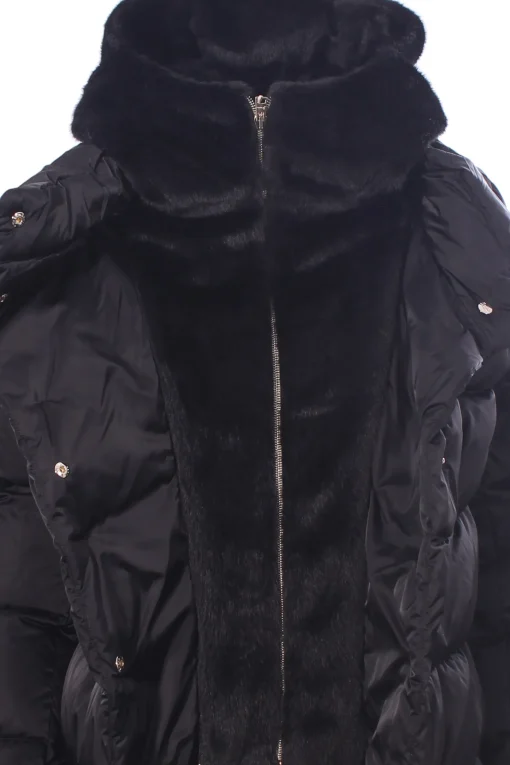 Giubbino in raso e lady faux fur