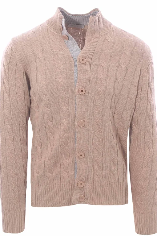 giubbino trecce in lana e cashmere