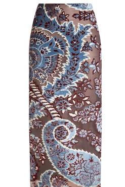 Gonna in tulle jacquard in velluto