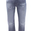 Jeans icon con rotture e risvolto