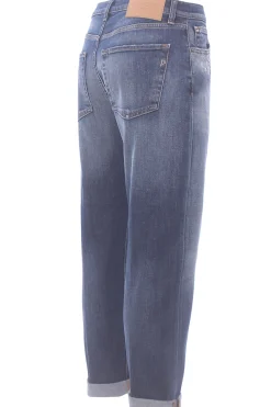 Jeans icon con rotture e risvolto