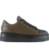 Lace up shoe leather rubberized leather