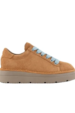 Lace-up suede microfibre lining