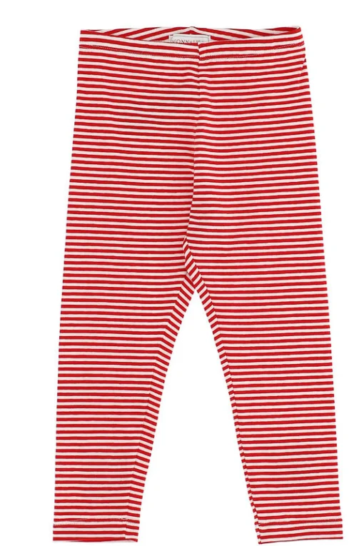 Leggings rigato con orso