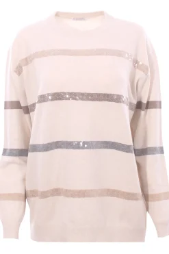 Maglia dazzling stripes in lana cashmere e seta