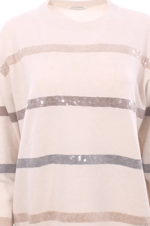 Maglia dazzling stripes in lana cashmere e seta