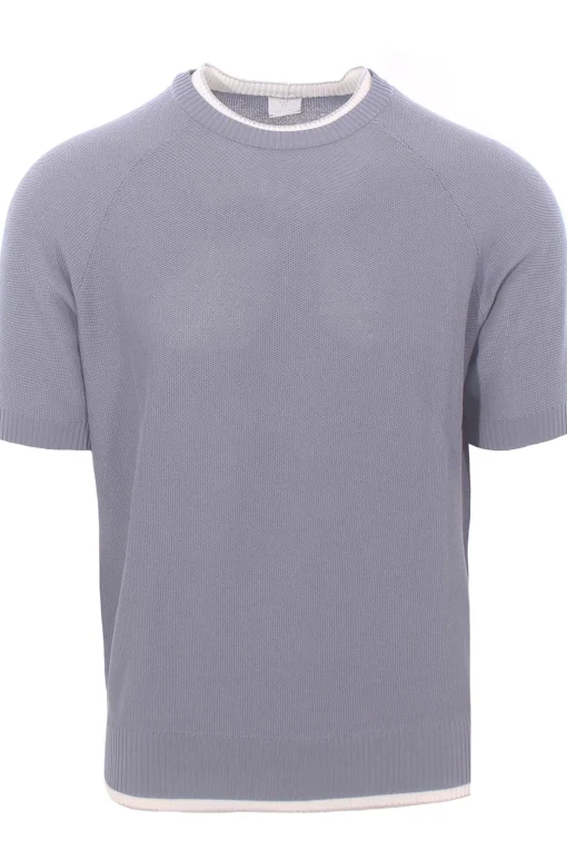 maglia effetto doppio capo in cotone nido d'ape