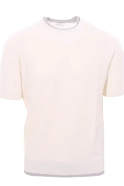 maglia effetto doppio capo in cotone nido d'ape