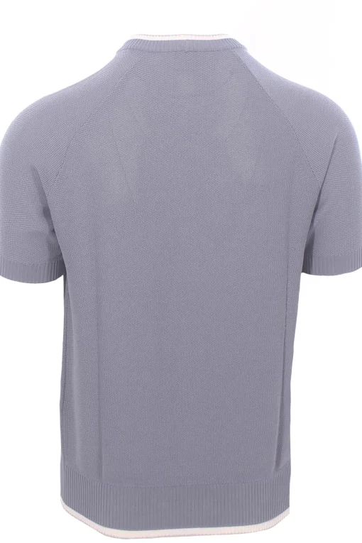 maglia effetto doppio capo in cotone nido d'ape