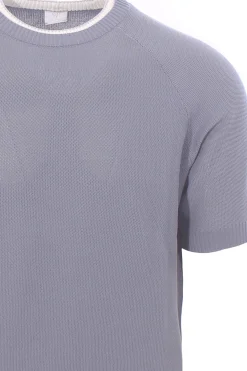 maglia effetto doppio capo in cotone nido d'ape