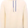 maglia in lana bouclé con contrasti