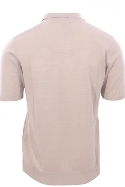 maglia polo collo bowling in lino