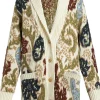 Maxi cardigan in maglia jacquard