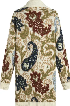 Maxi cardigan in maglia jacquard