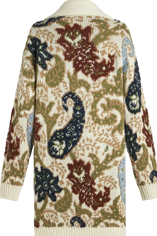 Maxi cardigan in maglia jacquard