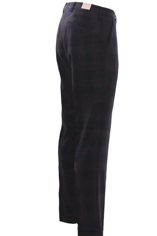 Pantalone check in lana pettinata
