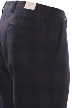 Pantalone check in lana pettinata