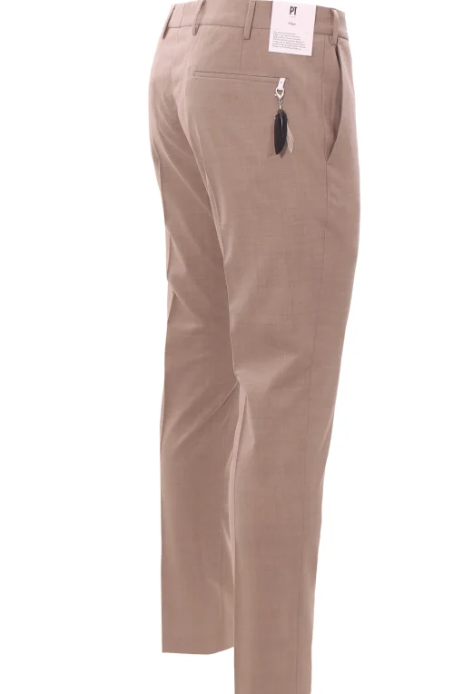 pantalone dieci in tela di lana stretch
